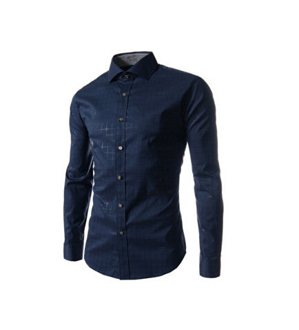 Masculina Slim Fashion Brand Casual Plaid Shirt For Men