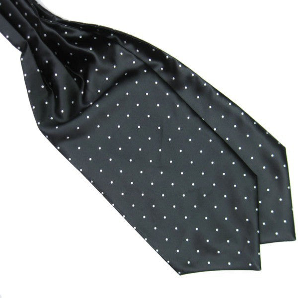 High Quality Fashion Polka Dot Long Silk Cravat Ascot Ties for Men