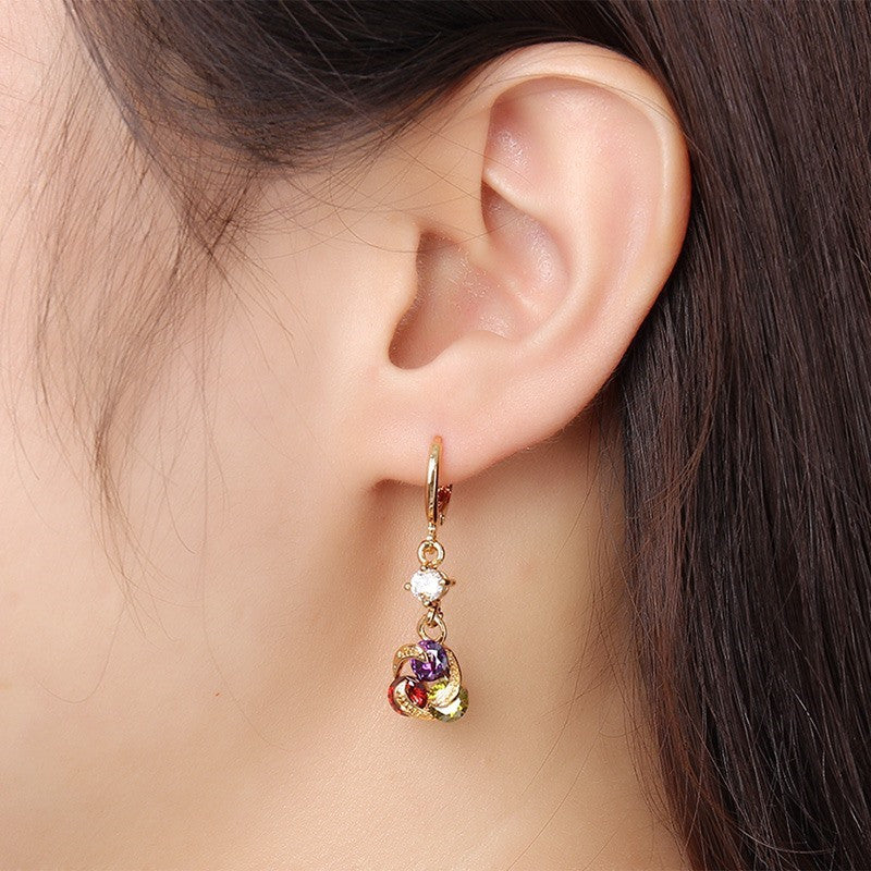 Crystal Zirconia Indian Gold Plated Earrings