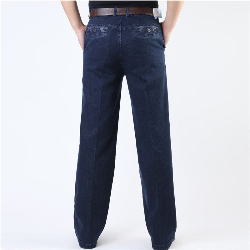 Middle-Aged Casual Waist Loose Straight Jeans For Men