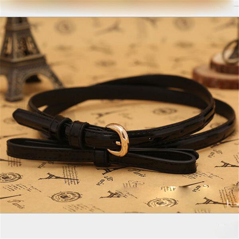 Small Bow Decoration Slim Belt For Women