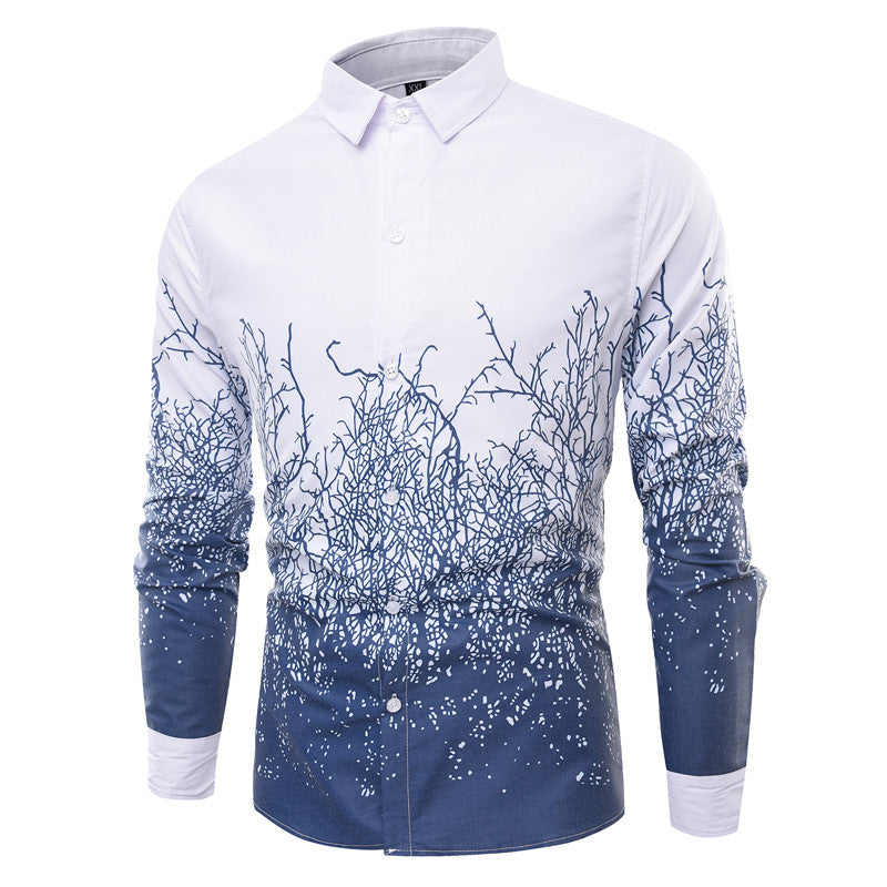 Spring Casual Shirt for Men Clothing Slim Fit