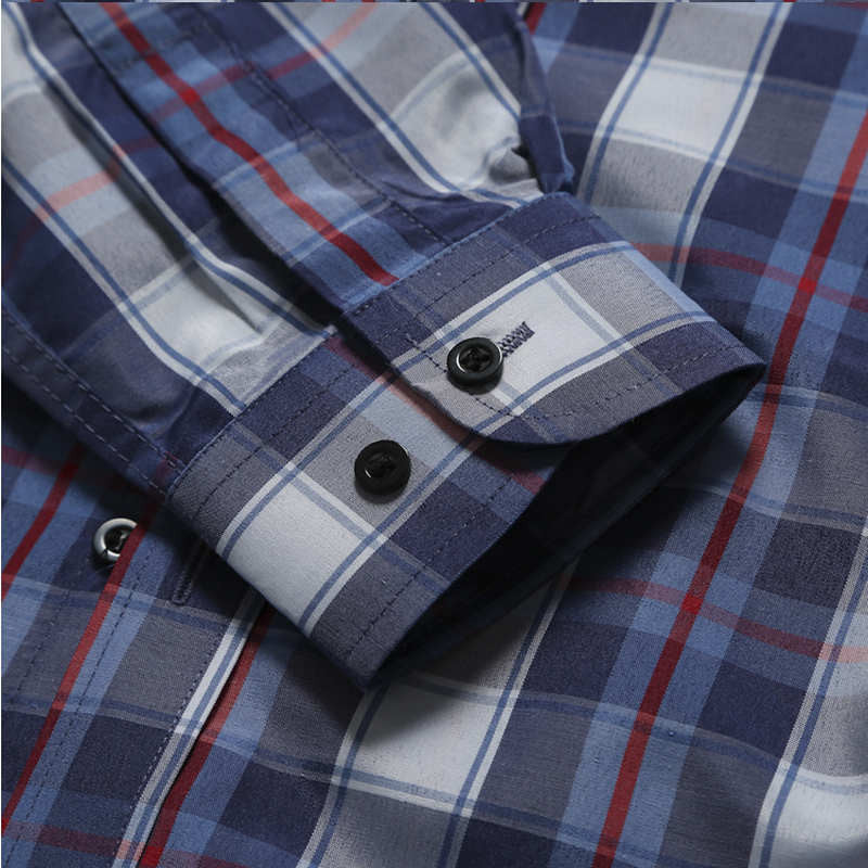 Striped Plaid Slim Fit Casual Shirts For Men