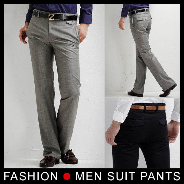 Smooth Slim Fit Formal Straight Dress Pants for Men