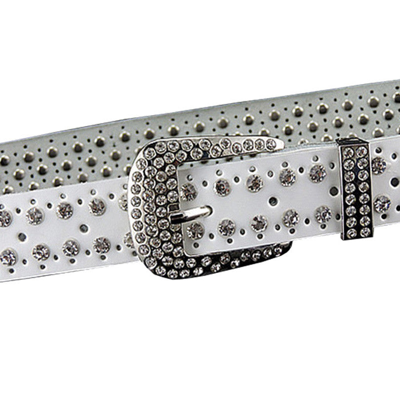 Rhinestone Luxury Design Genuine Leather High Quality Belt For Women