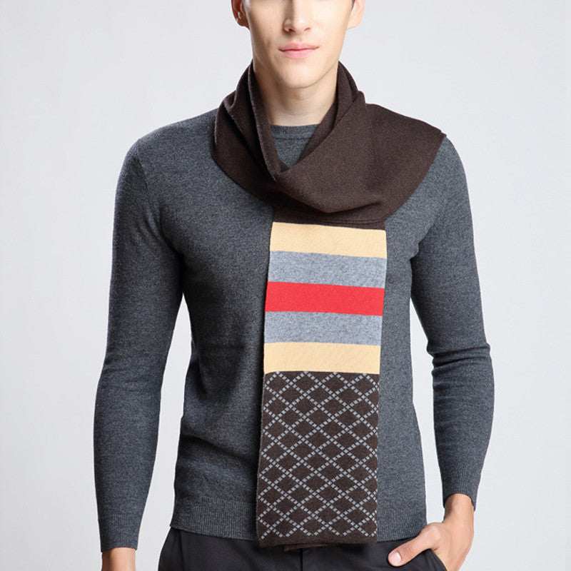 Classic Plaid Striped Warm Scarves for Men