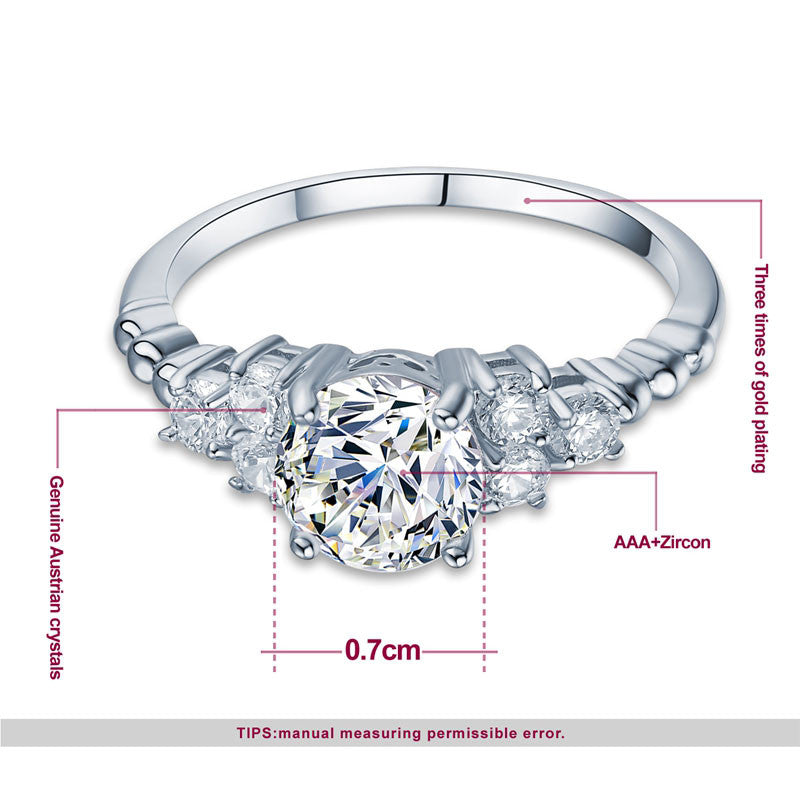 White Zirconia Gold Plated Engagement Rings For Women wr-
