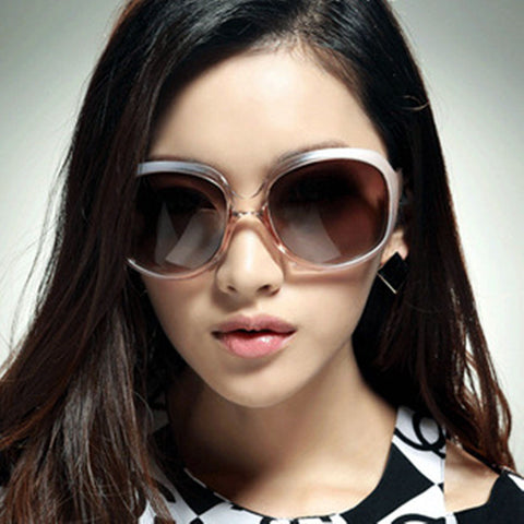 Fashion Big Round Sunglasses for Women Brand Designer Brown Luxury