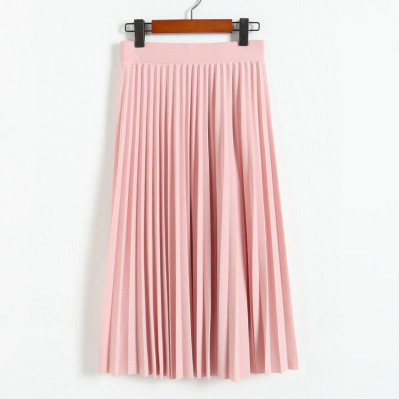 All-Match Waist Fold Slim Pleated Skirts