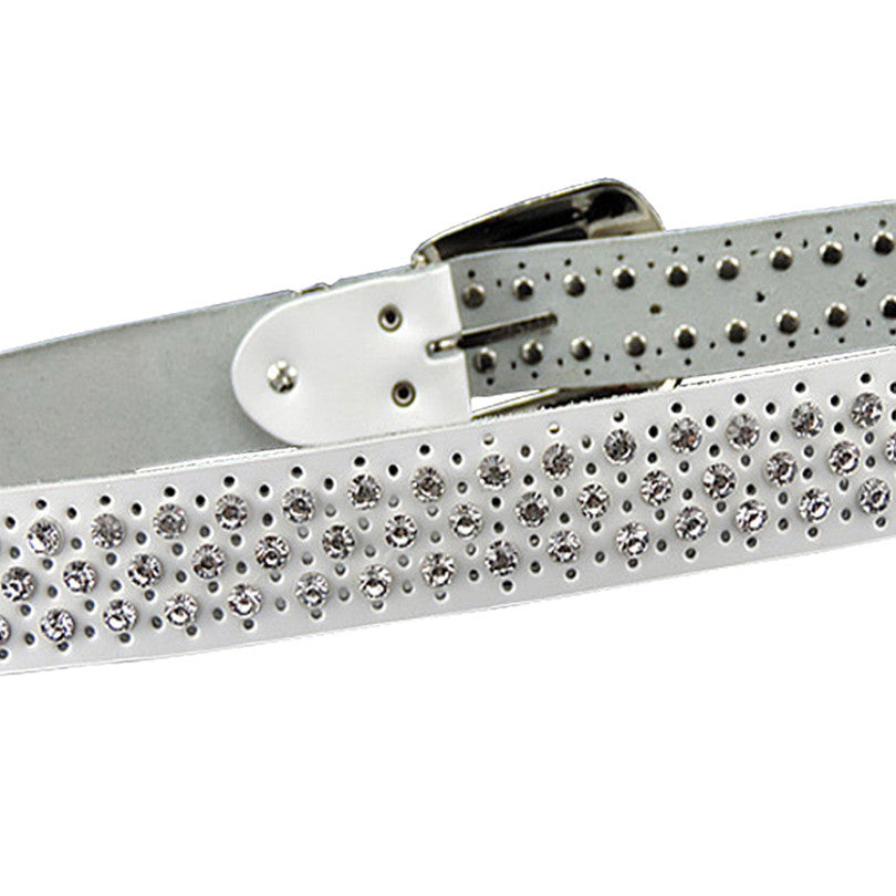 Rhinestone Luxury Design Genuine Leather High Quality Belt For Women