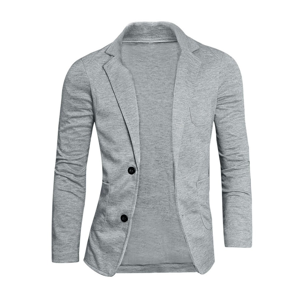 Casual Single Breasted Patch Pocket Gray Color Blazer for Men