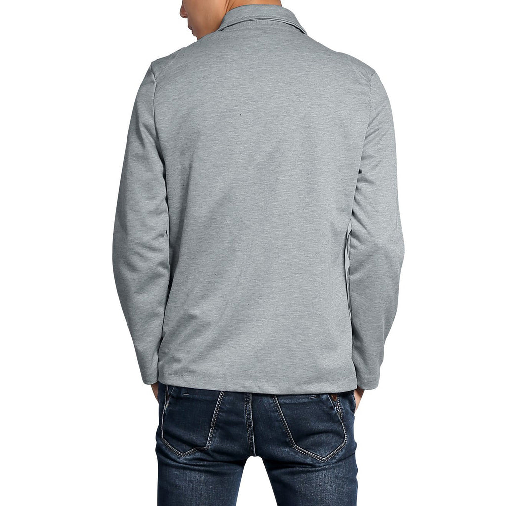 Casual Single Breasted Patch Pocket Gray Color Blazer for Men