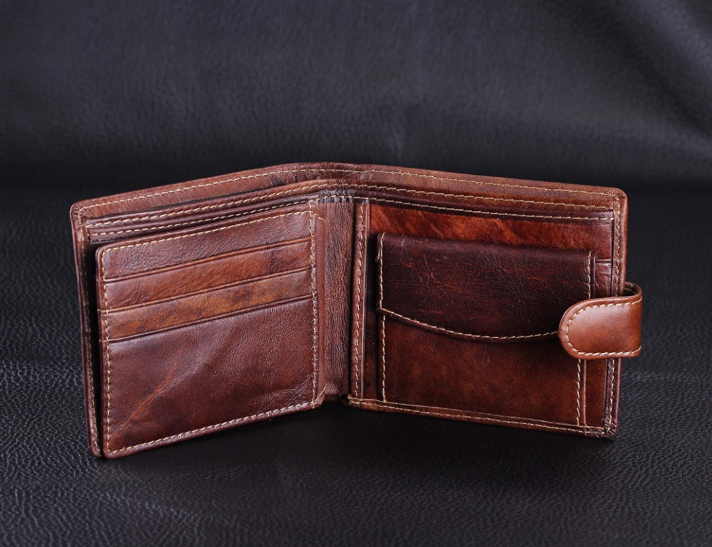 Crazy Horse Genuine Leather Bifold Men's Wallet