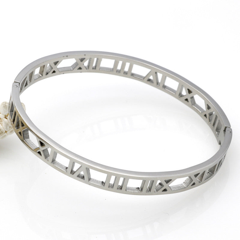 Classic Design Elegant Hollow Roman Numeral Bracelets & Bangles