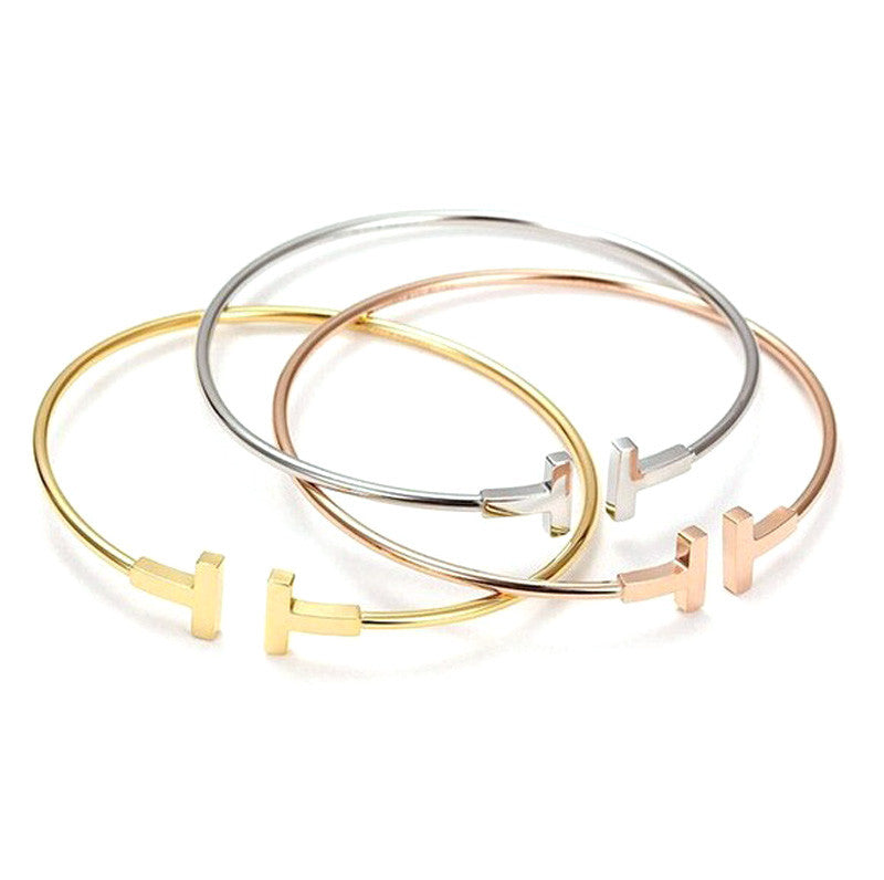 Adjustable Crystal T Shaped Bangles & Bracelets