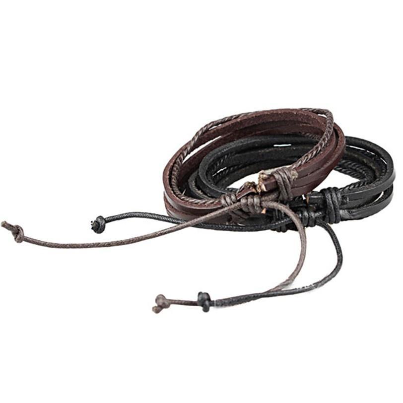 Wrap Leather Braided Bracelets mj-