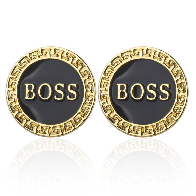 Popular Fashion High Quality Silver/Gold BOSS Cufflinks