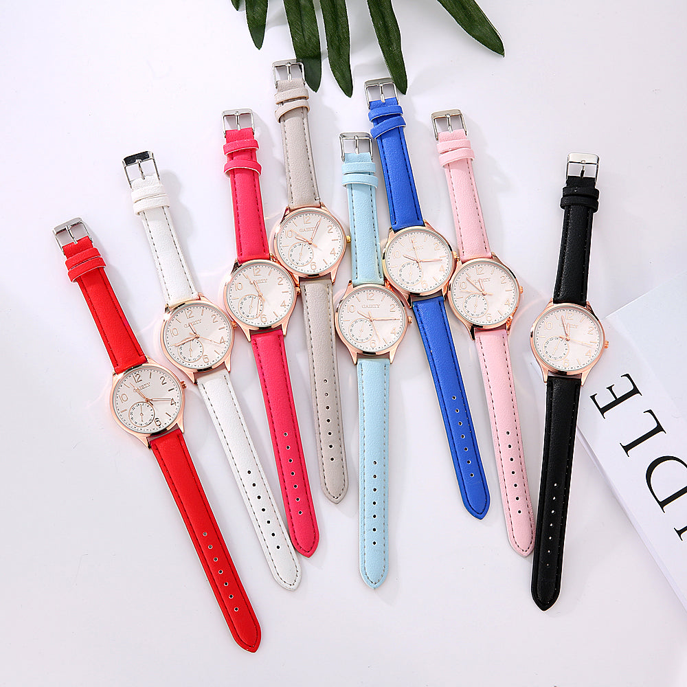 Quartz Leather Strap Wristwatch for Women ww-d