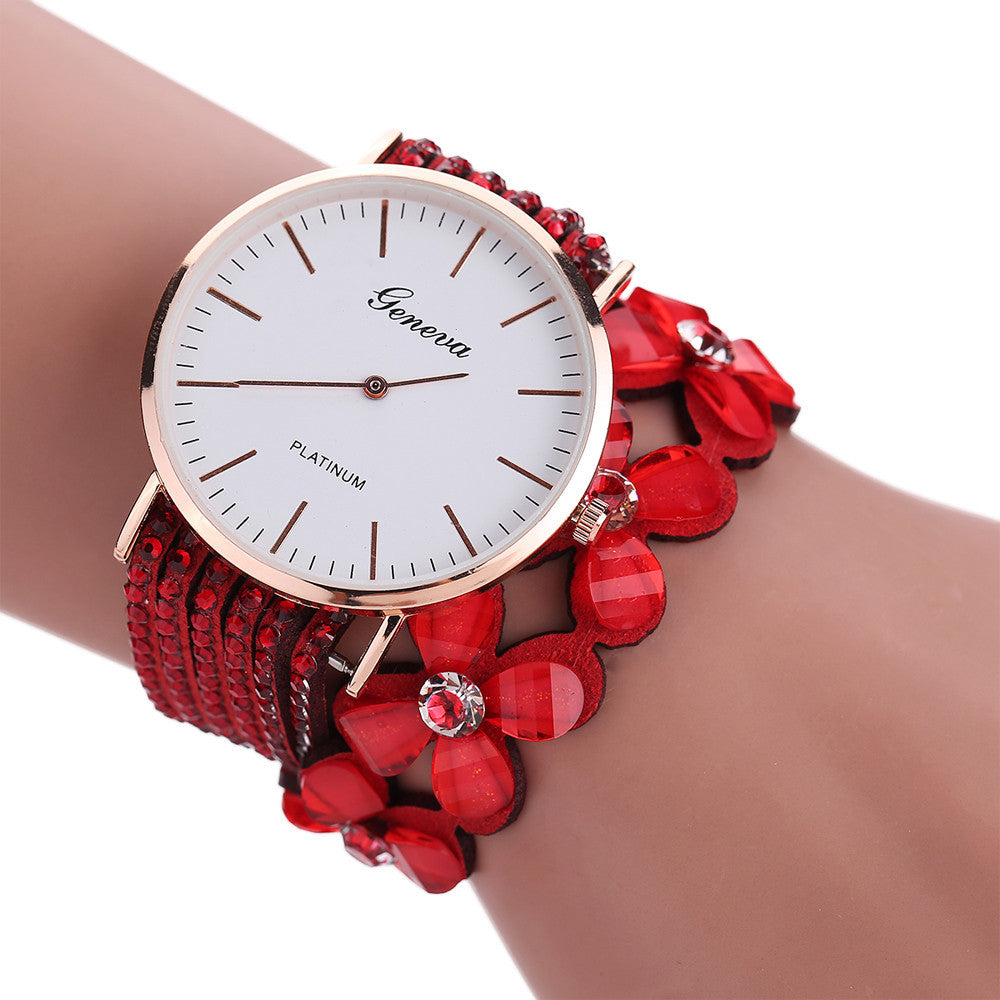 New Leisure Crystal Bracelet Watch ww-b