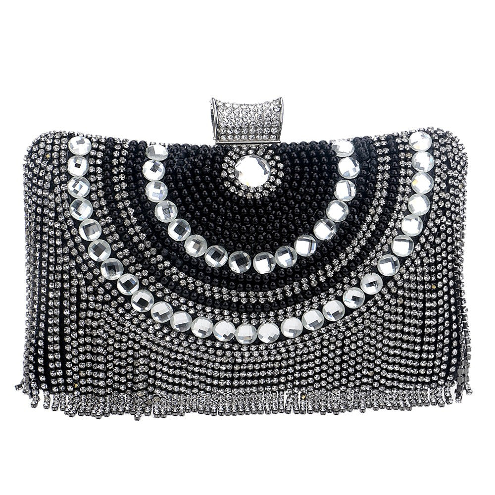 Diamond Studded Long Tassel Ladies Evening Clutch Bags