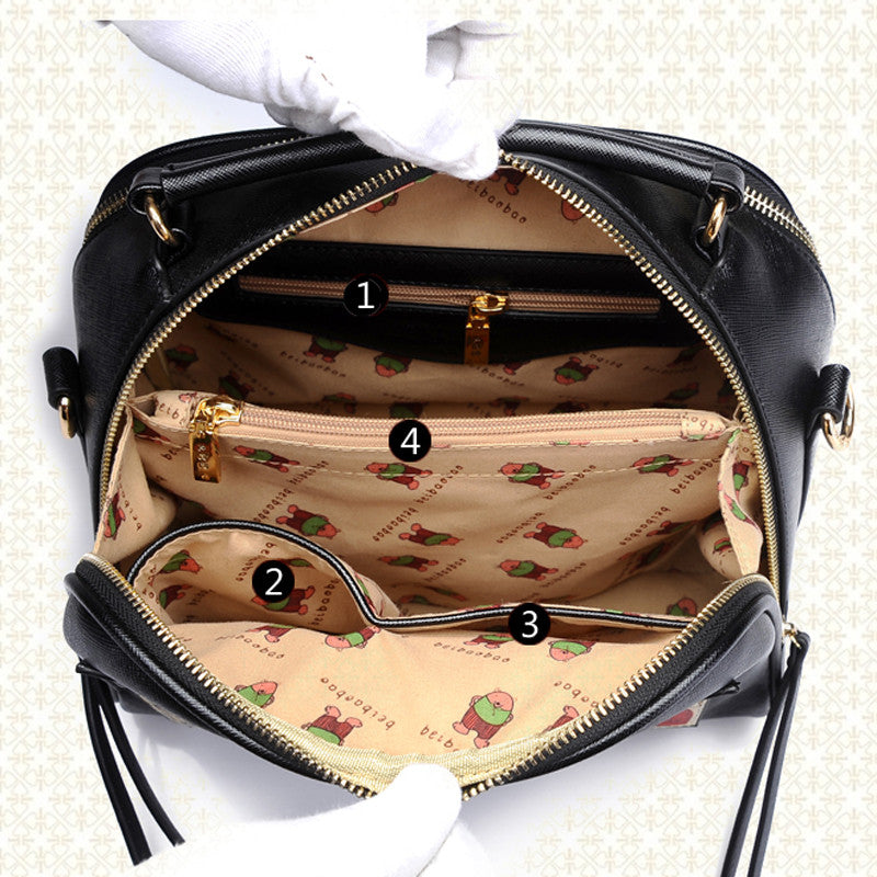 Oil Picture Pattern Printed Leather Handbag bws