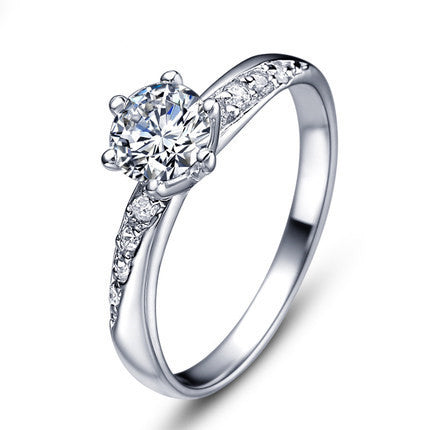 Beautiful Silver Plated & Shiny Zircon Ring wr-