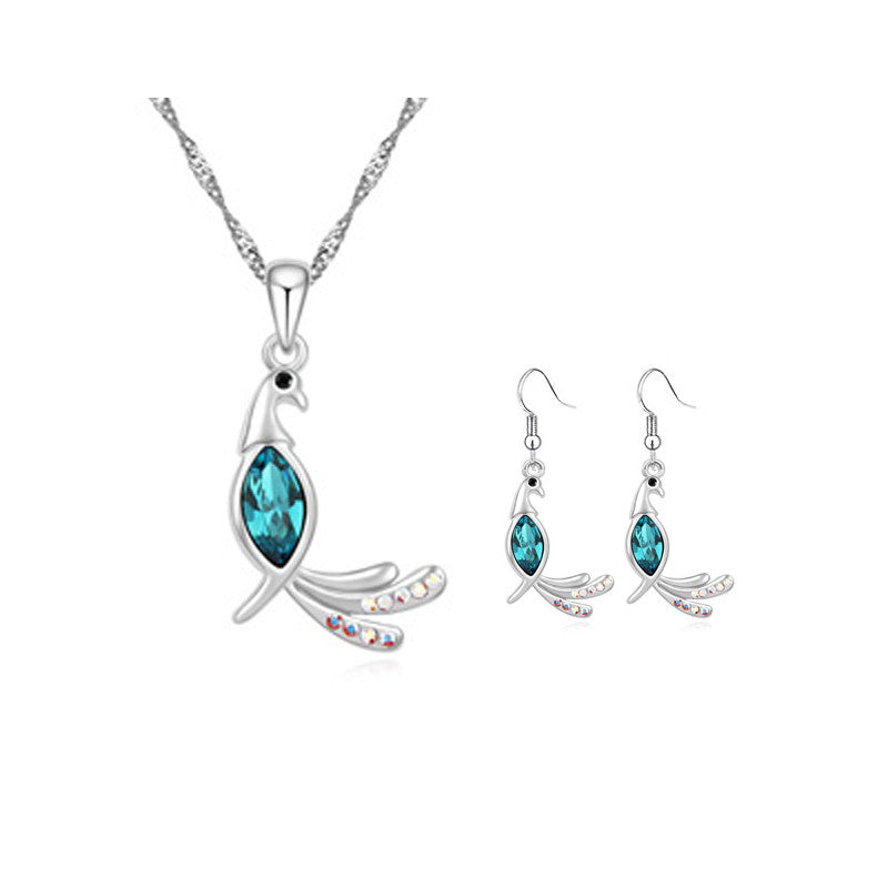 Cute Parrot Bird Elegant Lovely Jewelry Sets Necklaces Earrings