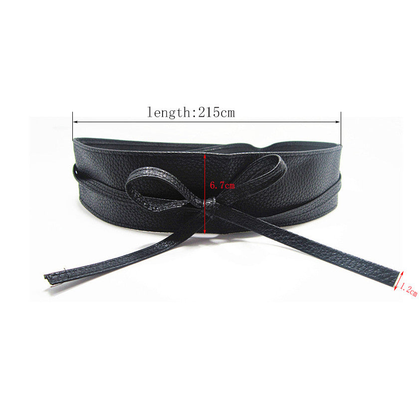 Fashion Circle Soft Leather Bowknot Body Shaping Band Belts for Women