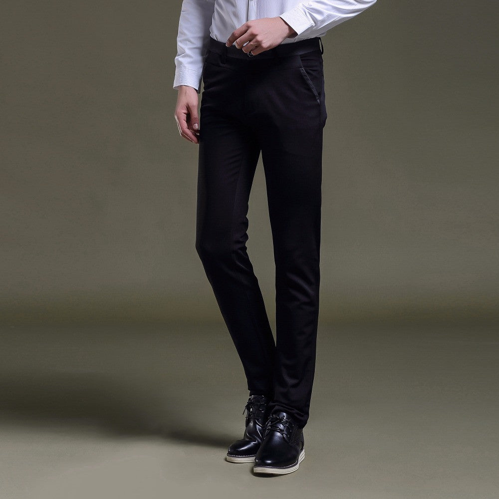 Formal Design Comfortable Elastic Slim Straight Dress Pants for Men