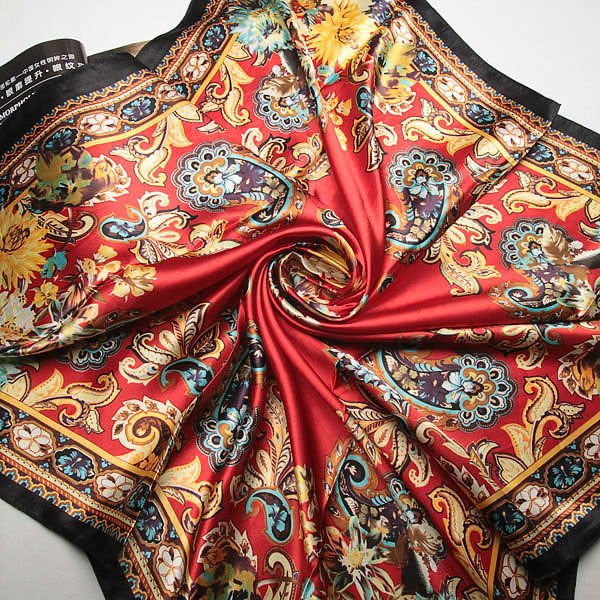 Big Size Square Shape High Quality Silk Scarves for Women