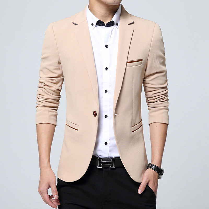 Masculino Slim Fit Single Button Fashion Casual Blazer for Men