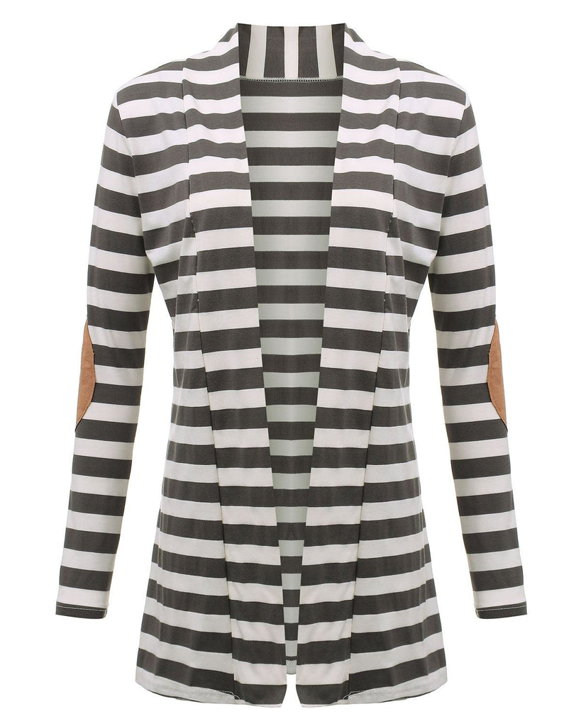 Outerwear Long Sleeve Striped Cardigan Sweaters For Women