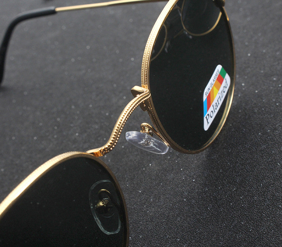 Alloy Frame Brand Designer Round Sunglasses for Women