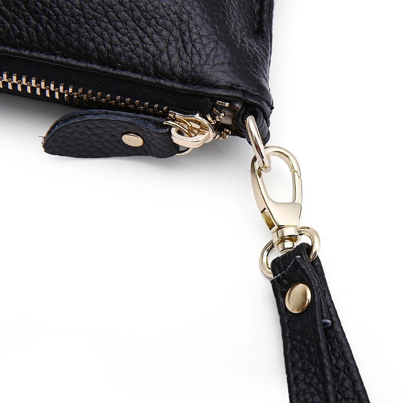 Soft Genuine Leather Women Clutch Chain Crossbody Bag