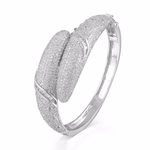 All new Luxury Platinum Plated Clear Stone Bracelets Bangels