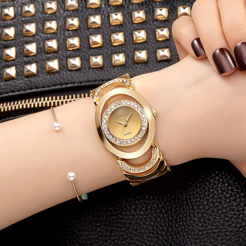 Luxury Brands Gold Fashion Design Bracelet Watch ww-b