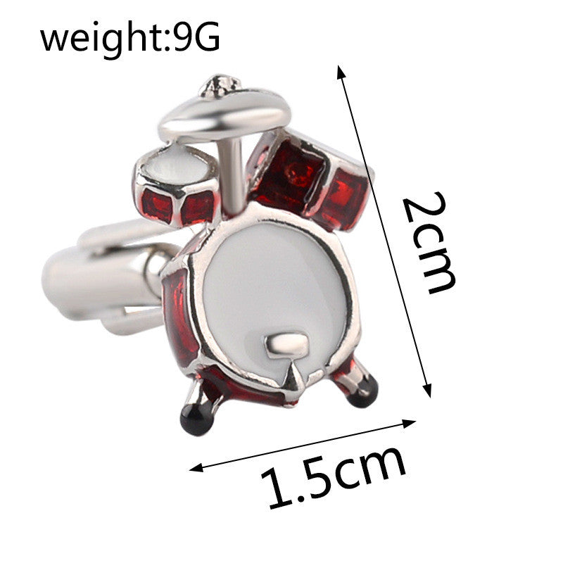 Red White Musical Band Drum Cufflinks