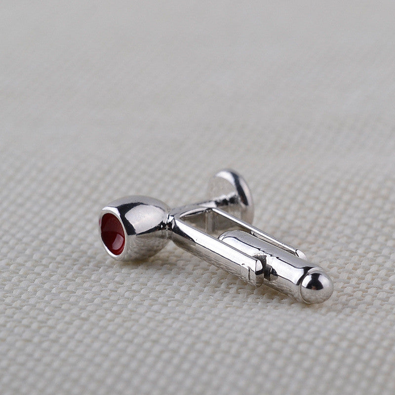 Red Wine Glass & Bottle Shape Fashion Top Quality Cufflinks