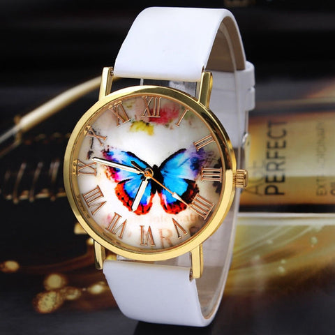 Butterfly Patterned Classic Watch ww-b