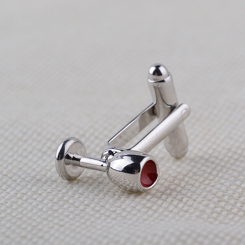 Red Wine Glass & Bottle Shape Fashion Top Quality Cufflinks