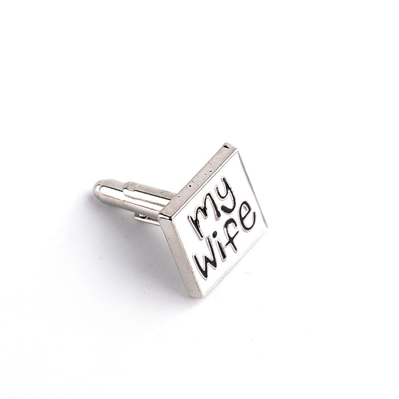 New Fashion 'I Love My Wife' Design Good Husband Cufflinks for Men