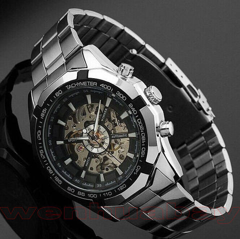 Luxury Luminous Automatic Mechanical Skeleton Dial Watch wm-m