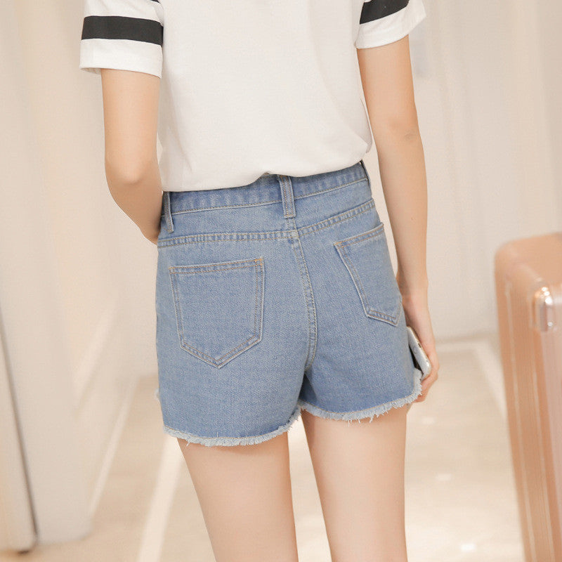 Vintage Summer High Waist Shorts Casual Jeans For Women