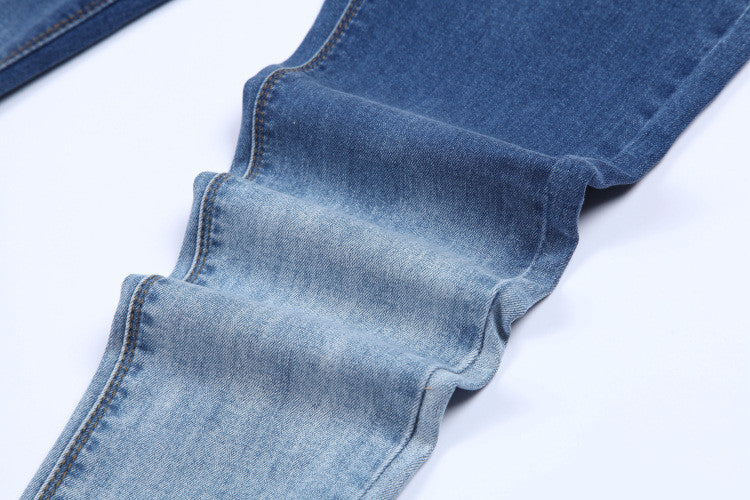 Gradient Double Button Slim Stretch Jeans For Women