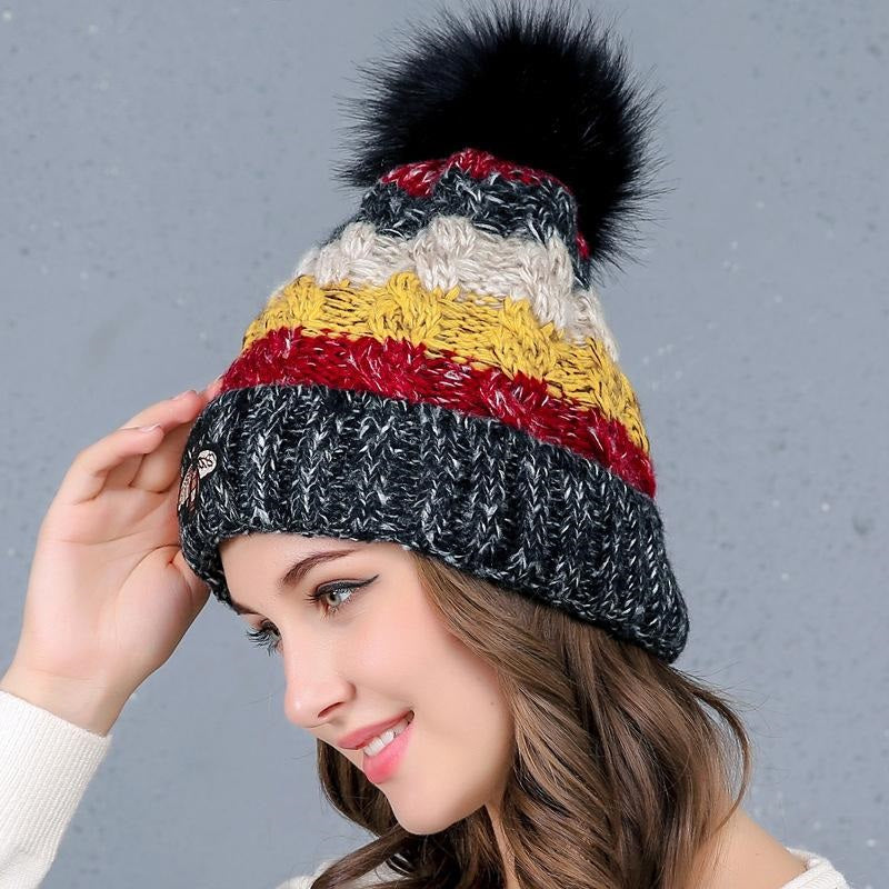 Colourful Woolen Yarn Women Hat