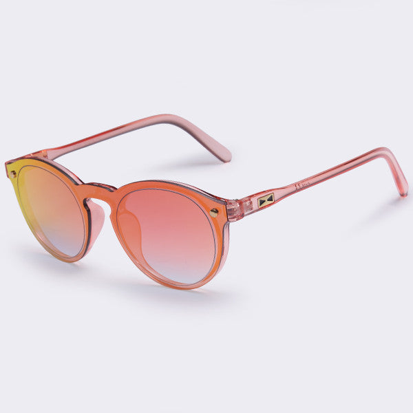 Oval Fashion Retro Reflective Mirror Clear Candy Color Sunglasses for women