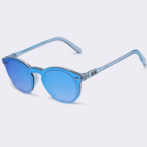 Oval Fashion Retro Reflective Mirror Clear Candy Color Sunglasses for women