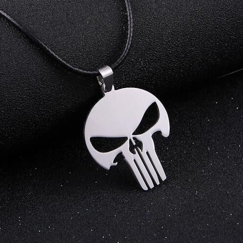 Stainless Steel Pendant Leather Necklace Jewelry For Men mj-