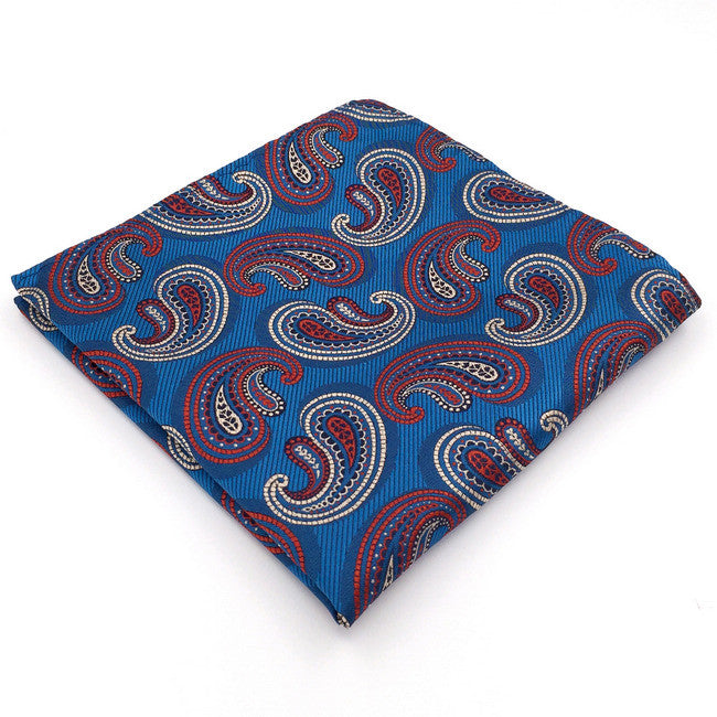 Blue Paisley Silk Woven Men's Ties