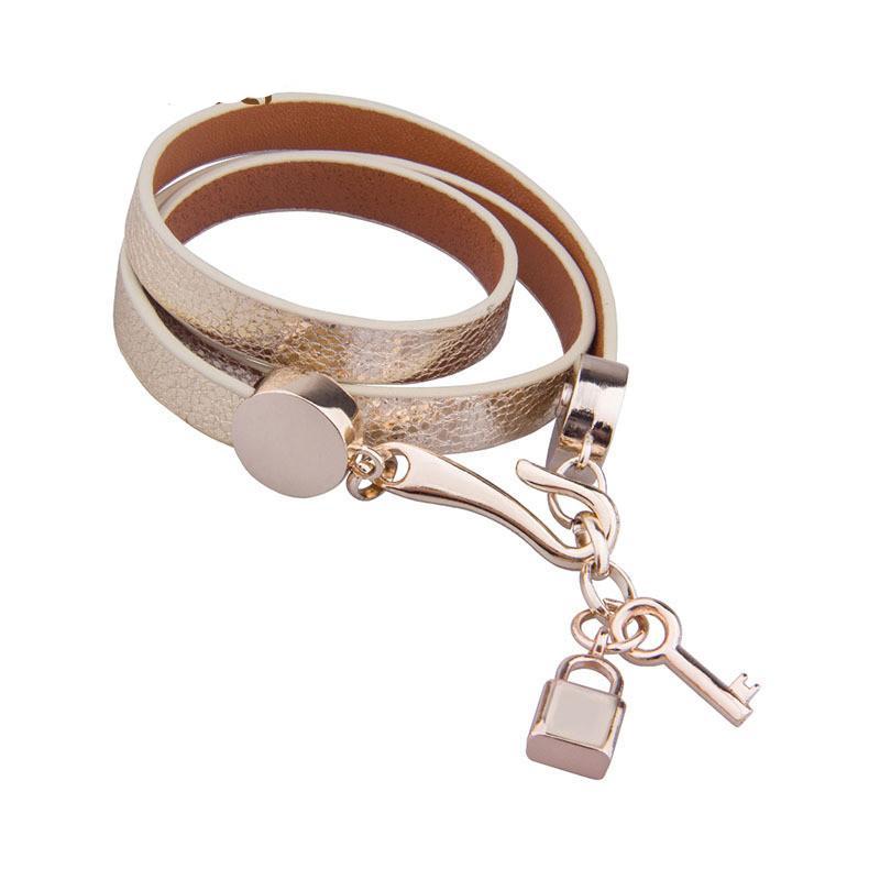 Luxury Gold & Leather Bracelets mj-